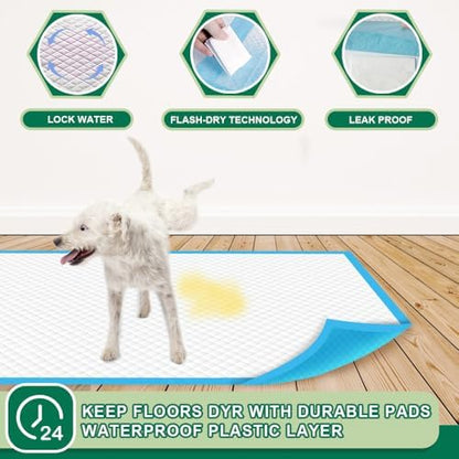 IMMCUTE Puppy Pee Pads 22"x23"-100 Count | Dog Pee Training Pads Super Absorbent & Leak-Proof | Disposable Pet Piddle and Potty Pads for Puppies | Dogs | Doggie| Cats | Rabbits