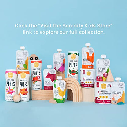 Serenity Kids 6+ Months Veggie Puree Organic Baby Food Pouches - No Added Sugar, Allergen-Free & BPA-Free Baby Snacks - 3.5 Oz, 8 Pack