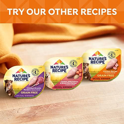 Nature's Recipe Nature’s Recipe 2.75 Ounce Grain Free Chicken & Beef, Chicken & Turkey, Chicken & Lamb Wet Dog Food Variety Pack, 12 Pack, 2 Count Case