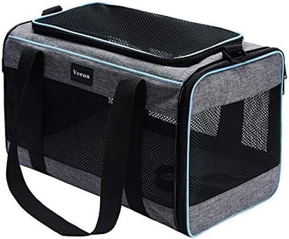 Vceoa 17.5x11x11 Inches Cat, Dog Carrier for Pets Up to 16 Lbs, Soft-Sided Cat Bag Animal Carriers Travel Puppy Carry As a Toy of Fabric Pet Home