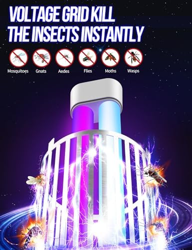 Bug Zapper Outdoor, Mosquito Zapper with LED Light, Fly Zapper Outdoor Indoor, Insect Zapper Electric Fly Traps, Plug in Mosquito Killer for Patio Yard