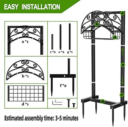Garden Hose Holder - Upgraded Water Hose Holder Holds 151-feet Hose, Heavy Duty Metal Hose Stand Sturdy Freestanding Hose Hanger, Detachable Garden Hose Storage Rack for Outside Yard Lawn