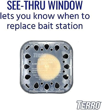 TERRO T500 Indoor Multi-Surface Roach Bait Stations - Indoor Cockroach Killer, 6 Bait Stations, Black