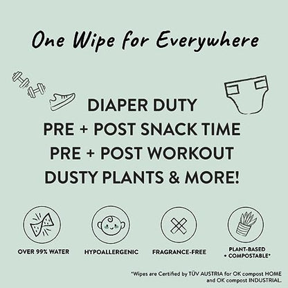 The Honest Company Clean Conscious Multi-Use Wipes | Hypoallergenic + Unscented for Sensitive Skin | Over 99% Water, Compostable, Plant Based, Baby Wipes | Pattern Play, 720 Count