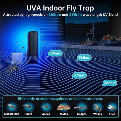 Flying Insect Trap Plug in Mosquito Bug Zapper Indoor Gnat Moth Catcher with 9W Night UV Light, 10 Sticky Glue Board Refills for Home Office