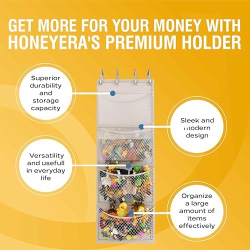 The Original Stuffed Animal Storage (Patent Pending) - Over Door Organizer for Stuffies, Baby Ideas Holder, Toy Plush/Hammock Hanging Storage Net Big Girls Toddler Large Bag Animals