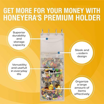The Original Stuffed Animal Storage (Patent Pending) - Over Door Organizer for Stuffies, Baby Ideas Holder, Toy Plush/Hammock Hanging Storage Net Big Girls Toddler Large Bag Animals