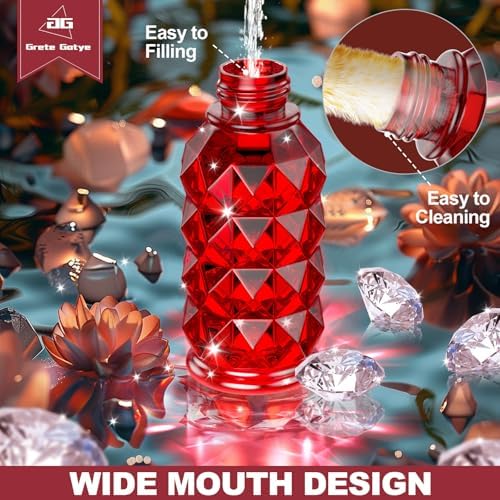 Glass Hummingbird Feeders for Outdoors Hanging, 25Oz Bird Nectar Feeder with Perch & 5 Flower Feeding Ports Leak Proof Hanging for Garden Backyard Decor, Gifts for Women Mom, Red