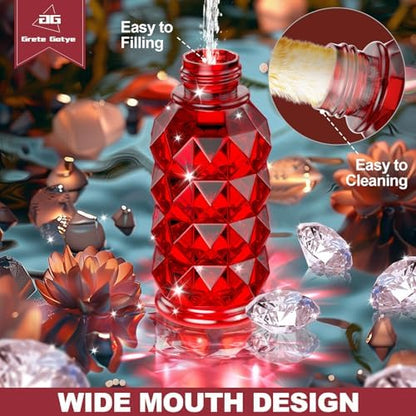 Glass Hummingbird Feeders for Outdoors Hanging, 25Oz Bird Nectar Feeder with Perch & 5 Flower Feeding Ports Leak Proof Hanging for Garden Backyard Decor, Gifts for Women Mom, Red