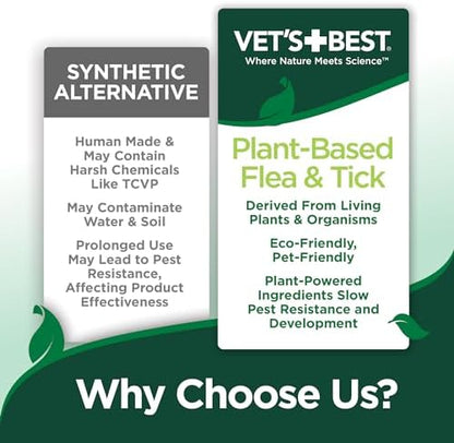 Vet's Best Natural Flea and Tick Yard and Dog Kennel Spray, Plant Safe Tick Spray for Yard with Ready-to-Use Hose Attachment, Mosquito Repellent with Natural Oils, Flea Prevention for Dogs, 32 Ounce