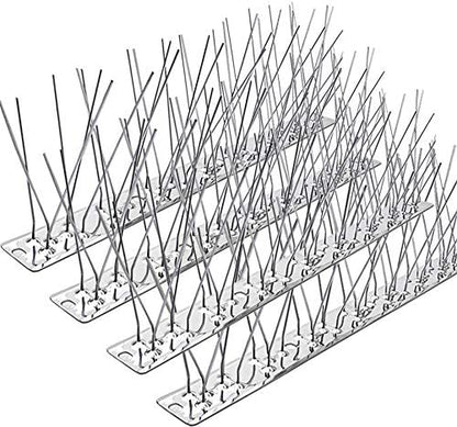 PANGCH Bird Spikes,Stainless Steel Bird Spikes Metal Bird Spikes Fence Spikes Easy to Install - 10 Strips 10.82 Feet Coverage