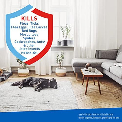 Adams Flea & Tick Home Spray with Precor, Kills Fleas, Flea Eggs, Flea Larvae, Bed Bugs, Ticks, Ants, Cockroaches, Spiders, Mosquitoes And Many Other Listed Nuisance Pests In The Home, 24 Fl Oz