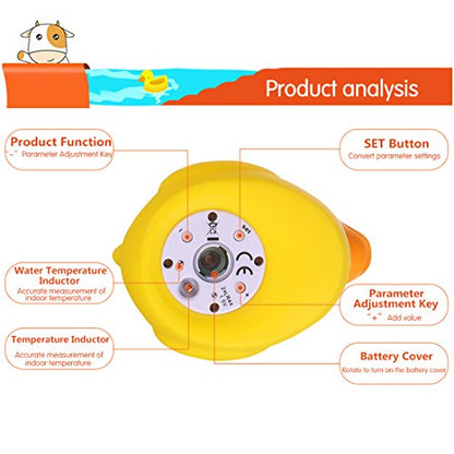 b&h Baby Thermometer, The Infant Baby Bath Floating Toy Safety Temperature Thermometer (Lady Duck)