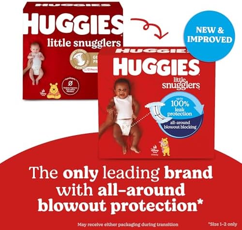 Huggies Newborn Diapers, Little Snugglers Baby Diapers, Size Newborn (up to 10 lbs), 144 Count