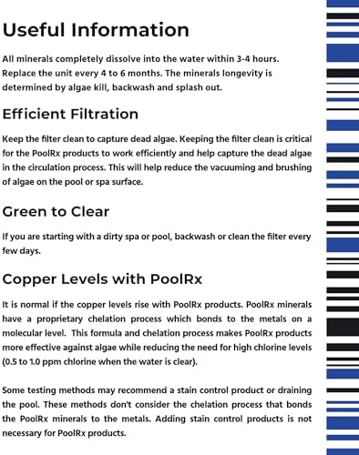 PoolRx Pool Unit #101066 6 Month Algaecide Treats 20k-30k gallons, Black