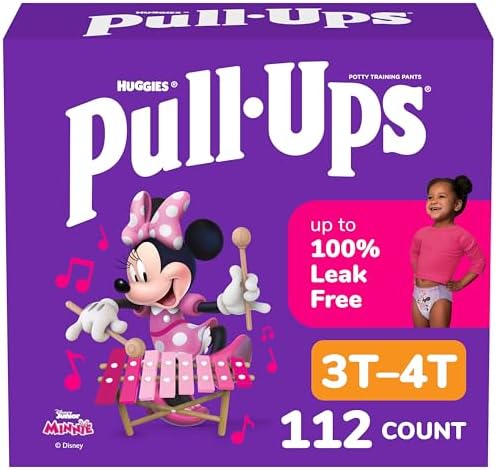Pull-Ups Girls' Potty Training Pants, Size 3T-4T Training Underwear (32-40 lbs), 112 Count (4 Packs of 28)