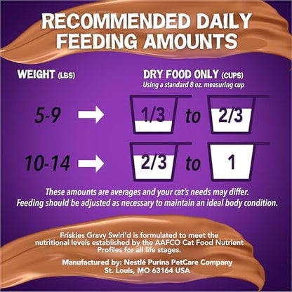 Purina Friskies Dry Cat Food Gravy Swirl'd With Flavors of Chicken, Salmon and Gravy - 22 lb. Bag