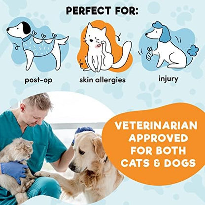 BENCMATE Inflatable Dog Cone Collar Alternative, Soft Dog Cone for Small Medium Large Dogs and Cats, Neck Recovery ECollar Donut Collar After Surgery (Medium, Blue)