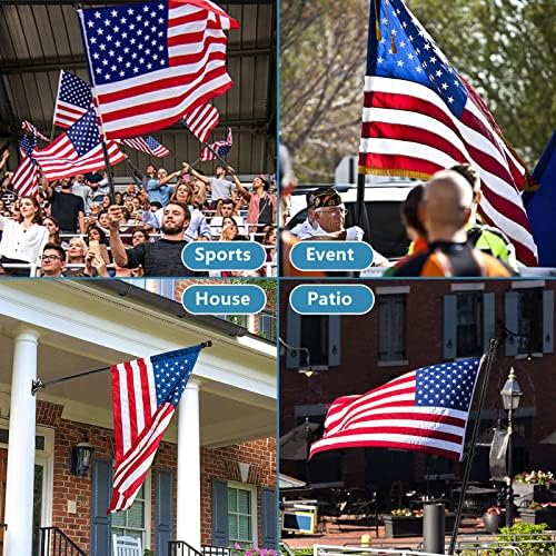 Barcetine American Flag Poles for Outside House - 5ft Tangle Free Flag Pole for House with Holder Bracket,Residential Flagpole Kit for Outdoor Porch Garage - Black