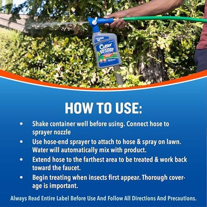Cutter Backyard Bug Control Spray Concentrate (2 Pack), Kills Mosquitoes, Fleas & Listed Ants, 32 fl Ounce