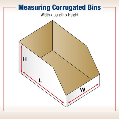 BOX USA BBINEB1812 Open Top Bin Boxes, 12" x 18" x 4 1/2", Oyster White (Pack of 50)