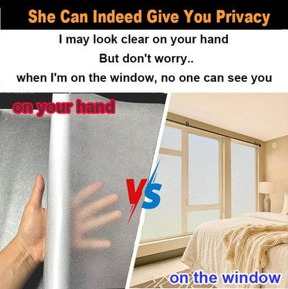 Frosted Glass Window Privacy Film Decorative with Tools, 2 Way Frosting Privacy Film for Glass Windows, Static Cling Tint for Home Anti-UV, Covering Clings 29.5" by 78.74"