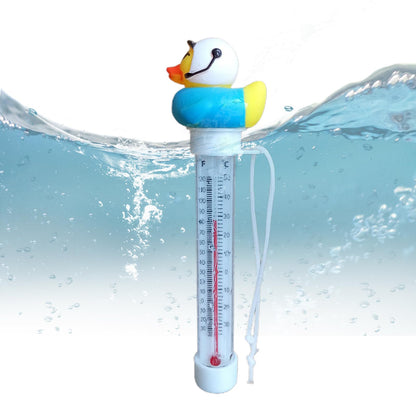 Pool Floating Thermometer, Bath Thermometer, Easy-Read Water Temperature Gauge with String, Duck Shape Floating Swimming Pool Thermometer, Temperature Gauge for Hot Tubs & Aquariums