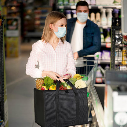 Bodaon 2-Pack Insulated Food Delivery Bag With Hard Bottom, XL Cooler Bags, grocery bags Cold/Hot Styrofoam Carrier for Doordash/Travel/Shopping/Catering/Car, Dashers Door Dash Accessories