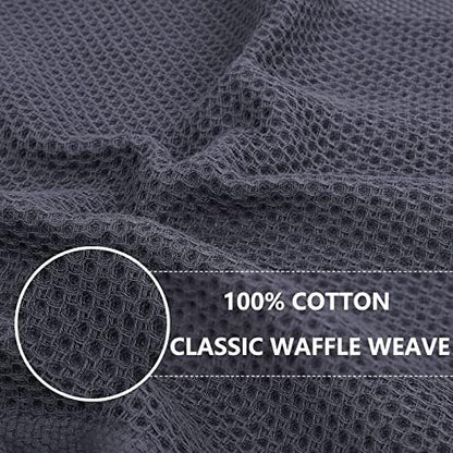 Homaxy 100% Cotton Waffle Weave Kitchen Dish Cloths, Ultra Soft Absorbent Quick Drying Dish Towels, 12 x 12 Inches, 6-Pack, Mixed Color