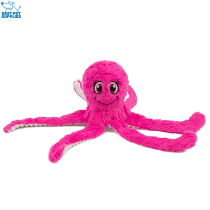 Best Pet Supplies OctoMutant Crinkle Plush Dog Toys for Interactive Play, Puppy and Senior Indoor Play, Soft Head Stuffing, Cute and Cuddly - Bundle (Fuchsia, Purple, Turquoise)