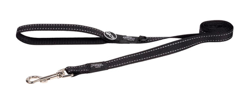 Reflective Dog Leash for Large Dogs, 3/4" wide, 6' long, Black