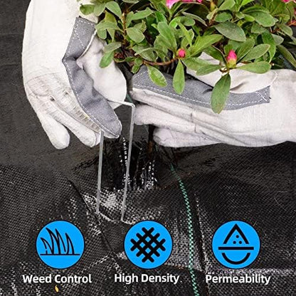LAVEVE 4FT x 100FT Weed Barrier Landscape Fabric, 3.2oz Premium Heavy Duty Garden Cloth, Ground Cover for Gardening, Farming with 30 U-Shaped Securing Pegs