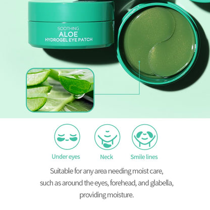 tenzero Soothing Aloe Hydrogel Eye Patch (60 pairs, 90g), Aloe Vera Treatments for Puffy Eye, Fine Lines, Soothing, Eye Puffiness Reducer, Hydrating Eye Pads, Korean Under Eye Masks Skincare