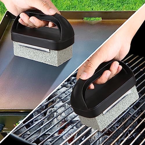 Upgraded Griddle Cleaning Kit for Blackstone 18 Pieces Flat Top Grill Accessories Cleaner Tool Set with Scraper, Heat-Resistant Silicone Spatula Mat with Hanger, Grill Brick, Scouring Pads