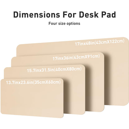 Aothia Large PU Leather Desk Pad Protector – Non-Slip Mouse Pad & Writing Mat for Office/Home, Waterproof, Easy to Clean (48" x 17", Soft Peach)