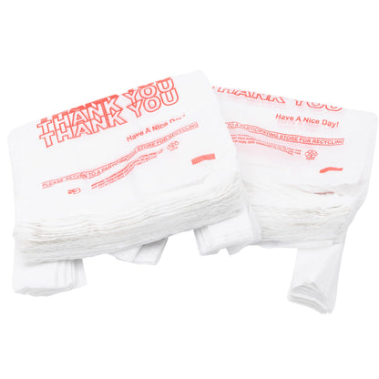 Small Economy "Thank You" T-Shirt Bags - 1/12 BBL - 7"X3.5"X13" - 1000 Bags Bulk - 13 Mic - White - For Retail, Groceries, Merchandise, Convenience Store, Supermarket, Restaurant