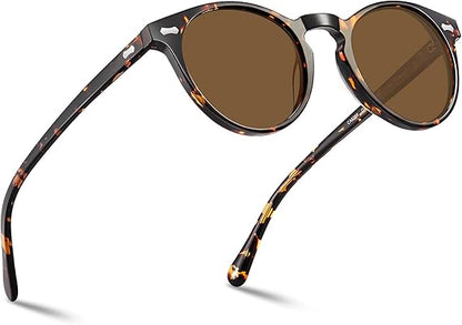 CARFIA Vintage Polarized Sunglasses for Men UV400 Protection Retro Fashion Eyewear Hand-crafted Acetate Frame CA5288L