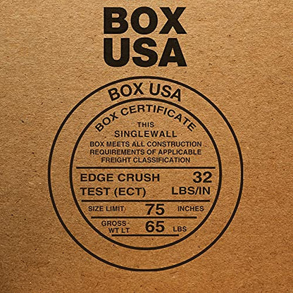 BOX USA 8x8x16 Tall Corrugated Boxes, Tall, 8L x 8W x 16H, Pack of 25 | Shipping, Packaging, Moving, Storage Box for Home or Business, Strong Wholesale Bulk Boxes