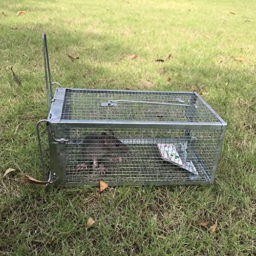 Kensizer Humane Rat Trap, Chipmunk Rodent Trap That Work for Indoor and Outdoor Small Animal - Mouse Voles Hamsters Live Cage Catch and Release 1-Pack