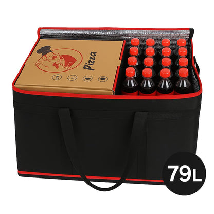 Bodaon Insulated Food Delivery Bag With Hard Bottom, XXXL Pizza Cooler Bags, Grocery Shopping and Catering Thermal Cold/Hot Styrofoam Carrier for Travel/Doordash/Car, Dashers Door Dash Accessories