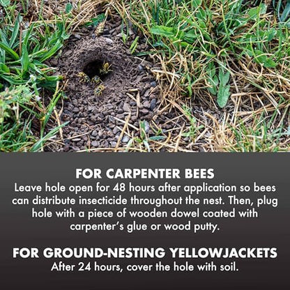 Spectracide Carpenter Bee And Ground-Nesting Yellowjacket Killer Foaming Aerosol 16 Ounce (Pack of 12), Expands To Where Insects Live