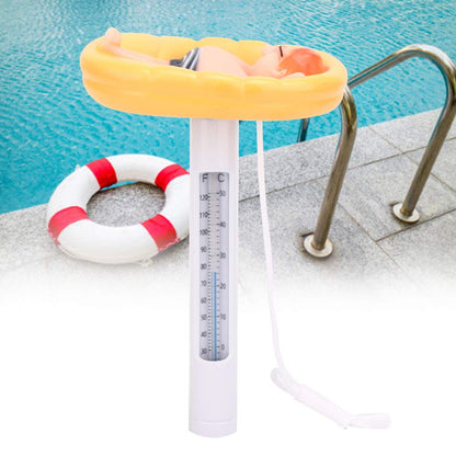 Floating Pool Thermometer, Cute Swimming Pool Thermometer with String, Floating Water Thermometer for Swimming Pool, Spa, Aquariums