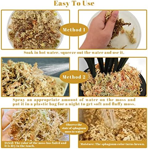 Legigo 2.2LBS Premium Sphagnum Moss for Plants- 40QT Natural Succulent Carnivorous Plant Moss Dried, Long Fiber Orchid Moss for Orchid Repotting Succulent Sarracenia Potted Plants Gardening & Reptiles