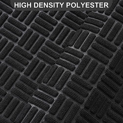 Mibao Front Door Mat, Heavy Duty Durable Welcome Mat for Outdoor Indoor, Dirt Trapper Waterproof Super Absorbent Door Mat for Entryway Outside Patio Porch, 29.5" x 17", Black
