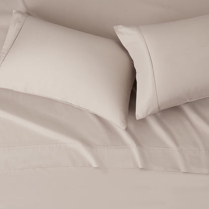 Amazon Basics Lightweight Super Soft Easy Care Wrinkle Free Breathable Microfiber 4 Piece Bed Sheet Set with 14-Inch Deep Pockets, King, Taupe, Solid