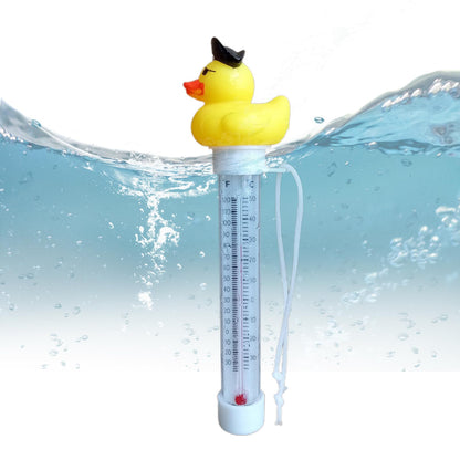 Pool Floating Thermometer, Bath Thermometer, Easy-Read Water Temperature Gauge with String, Duck Shape Floating Swimming Pool Thermometer, Temperature Gauge for Hot Tubs & Aquariums