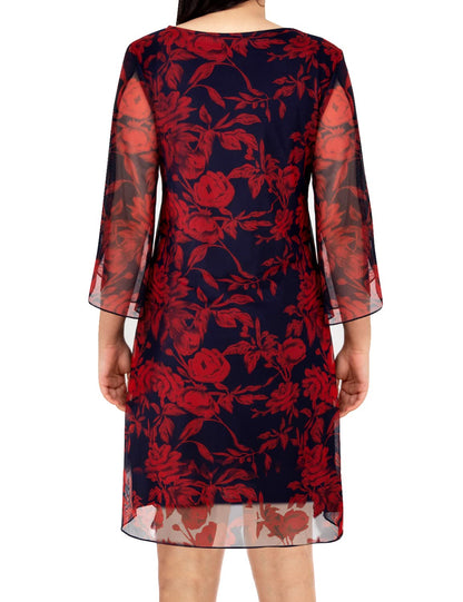 SeSe Code Wedding Guest Dresses for Women 2025 Wedding Guest Elegantes Spring Summer Dress Casual Formal Party Evening Cocktail Cruise Bridesmaid Ladies Mother Womens Flattering Blue Red Flower XL