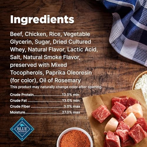 Blue Buffalo Nudges Grillers Natural Dog Treats, Made in the USA with Real Steak, 16-oz Bag