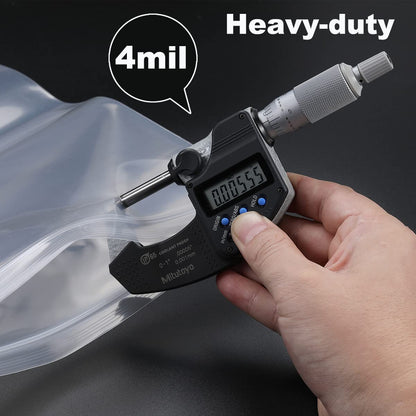 Foopama 100 PCS 6" x 9" Thick 4 Mil Clear Zip Poly Lock Plastic Bags Seal Reclosable Zip Bag Heavy-Duty Photo Cards Envelopes Snacks Seeds Zipper Bags