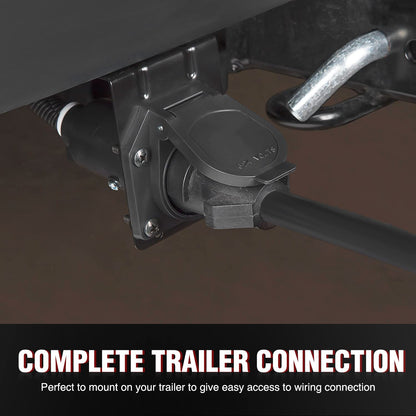 Nilight 7Way 16FT 7 Way Trailer Extension Cord Heavy Duty Plug Inline Cord 16 FT for Truck Camper Blade Molded RV Cable Wire Weatherproof Corrosion Resistant 7 Pin Trailer Plug Wire Harness